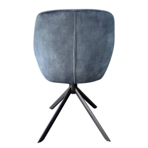 STOC 1 SCAUN DINING ROTATIV, PAPILON, CATIFEA ALBASTRU INCHIS, COD 43198, STIL RETRO - Img 4