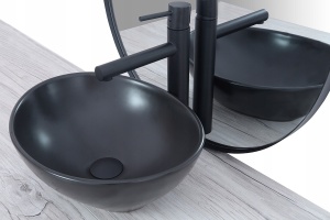 STOC!!!LAVOAR REA SOFIA N, 41CM, NEGRU MAT, MONTAJ PE BLAT, DESIGN DEOSEBIT, CALITATE SUPERIOARA - Img 2