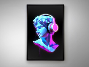 TABLOU DECORATIV CU LED, BUSTO 120CM, PANZA IMPRIMATA, DESIGN EXCLUSIV - Img 4