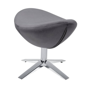 TABURET-SUPORT PENTRU PICIOARE GRI INCHIS/CROM EGG SZEROKI VELVET, STIL MODERN B2 - Img 1