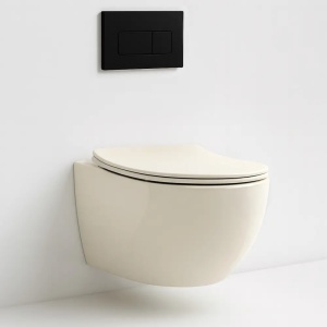 VAS WC SUSPENDABIL REA CARLOMINI RIMLESS ECRU, CALITATE SUPERIOARA - Img 2
