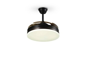 VENTILATOR VENTO, CU TELECOMANDA, 35/45 CM, NEGRU MAT/BRONZ/OPAL, DIN METAL SI ACRIL, STIL MODERN - Img 4