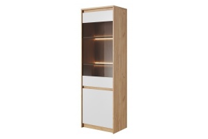 VITRINA CU LED XELO 62,3 ALB/STEJAR AURIU DESIGN SCANDINAV LSK