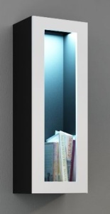 VITRINA LIVING CU LED VIGO 90 NEGRU/ALB DESIGN MODERN CM