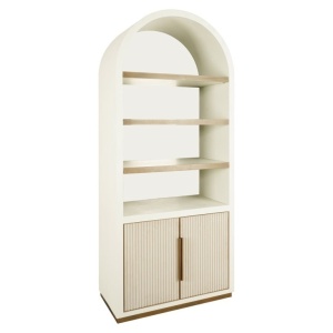 VITRINA TIVOLI CU BLAT ARCUIT, WHITE, 8105, CONFECTIONATA DIN METAL, PLACAJ SI FURNIR DE STEJAR, STIL MODERN