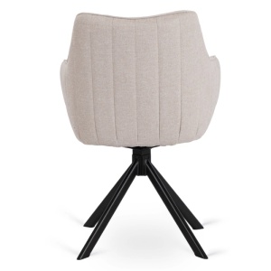 10X SCAUN ROTATIV, ARTIM MEBLE, REALIZAT DIN MATERIAL TEXTIL, CULOARE CREM, STIL MODERN - Img 7