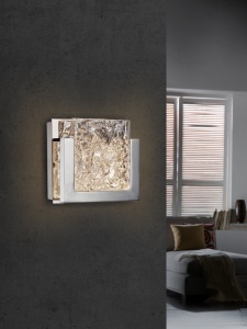 APLICA PIROS, 17 CM, CROM/TRANSPARENT, DIN METAL SI STICLA, STIL MODERN
