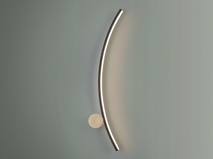 APLICA SMILE, 58 CM, NEGRU MAT/AURIU/OPAL, DIN METAL SI ACRIL, STIL MODERN - Img 4