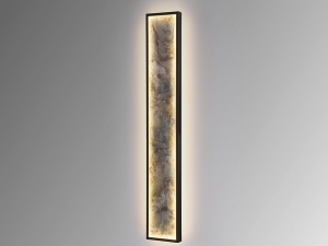 APLICA STONE, 100 CM, NEGRU MAT/GRI, DIN METAL SI ARDEZIE SINTETICA, STIL MODERN