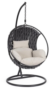 BALANSOAR DE GRADINA/TERASA GALAPAGOS, BEJ/NEGRU, CONFECRTIONAT DIN OTEL, TEXTIL SI POLIESTER, STIL MODERN