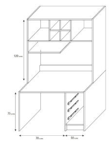 BIBLIORAFT PENTRU CAMERA COPII RAJ1 KM ALB/GRI DESIGN MODERN - Img 2