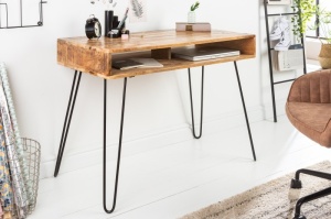 BIROU 100CM, MANTIS, DIN LEMN MASIV DE MANGO, DESIGN RETRO VINTAGE