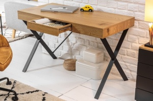 BIROU 110CM, STUDIO, DIN METAL SI MDF, CULOAREA STEJARULUI