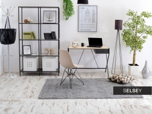 BIROU MODERN DESIGNO NEGRU/NATURAL DIN METAL SI MDF