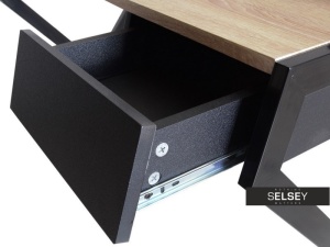 BIROU MODERN DESIGNO NEGRU/NATURAL DIN METAL SI MDF - Img 5
