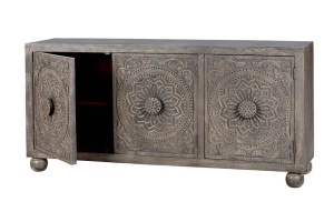 BUFET 172CM, GRI, DIN LEMN DE MANGO PRELUCRAT MANUAL, GINER Y COLOMER - Img 3