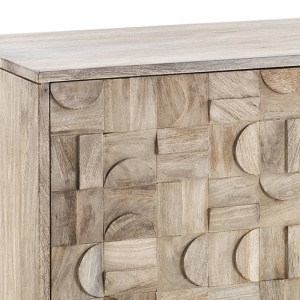 BUFET 3 USI 170CM, AMON, COD 3860, STIL MODERN, REALIZATA DIN LEMN MASIV DE MANGO SI SUPORT DE METAL - Img 4