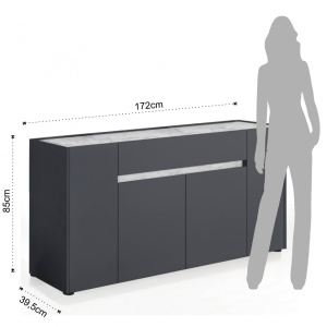 BUFET 4 USI 172CM, TONYA, COD 3676, STIL MODERN, REALIZATA DIN PANOURI ECO DIN LEMN - Img 5