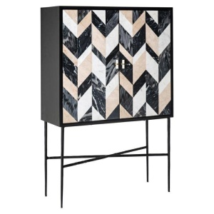 BUFET/DULAP ROSTELLI, 150 CM, MULTICOLOR, DIN MARMURA SI LEMN MASIV, STIL MODERN, B2