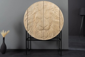 BUFET LIVING 140CM, LION 3D, DIN LEMN MASIV DE MANGO SI METAL AURIU, ARTIM GROUP SELECTION
