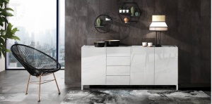 BUFET LIVING 174CM, EDDY, COD 4934, STIL MODERN, REALIZATA PANOURI LAMINATE, EFECT MARMURA - Img 4