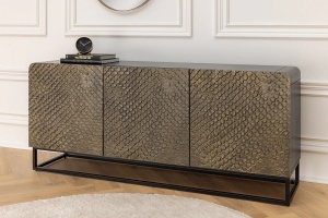 BUFET LIVING, SNAKE, 160CM, LEMN DE MANGO SI METAL, MARO/NEGRU, ARTIM GROUP SELECTION