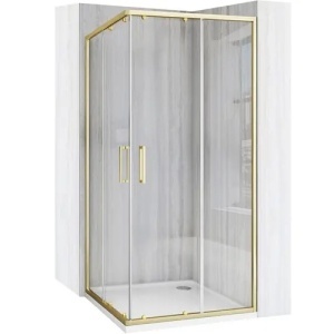 CABINA DE DUS CITY 90X90, GOLD, CU CADITA SAVOY NEAGRA, CALITATE SUPERIOARA