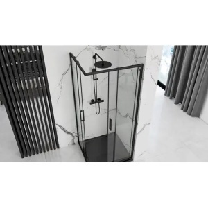 CABINA DE DUS PUNTO 80X80, NEAGRA, CU CADITA SAVOY NEAGRA, CALITATE SUPERIOARA - Img 3