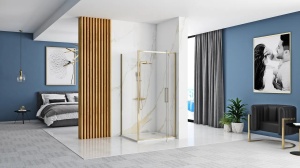 CABINA DE DUS REA RAPID SWING, 100x80CM, AURIU, DIN STICLA, CALITATE SUPERIOARA - Img 4