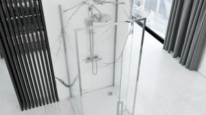 CABINA DE DUS REA RAPID SWING, 100x80CM, CROM, DIN STICLA, CALITATE SUPERIOARA - Img 4