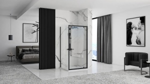CABINA DE DUS REA RAPID SWING, 70x90CM, NEGRU, DIN STICLA, CALITATE SUPERIOARA - Img 5