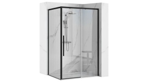 CABINA DE DUS REA SOLAR, CULISANTA, 90x90CM, NEGRU MAT, DIN STICLA, FARA CADITA, CALITATE SUPERIOARA