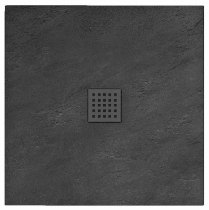 CADITA DE DUS REA ROCK, 90x90 CM, NEGRU, DIN ACRIL, CALITATE SUPERIOARA