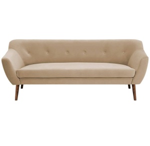 CANAPEA 3 LOCURI BERGAMO, BEJ/NUC, DESIGN SCANDINAV