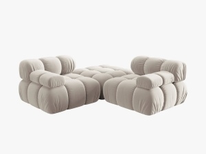 CANAPEA/COLTAR MODULAR BELLIS, 3 LOCURI, 188 CM, BEJ DESCHIS 21, TAPITERIE DIN CATIFEA, DESIGN DEOSEBIT - Img 2