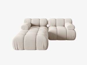 CANAPEA/COLTAR MODULAR BELLIS, 3 LOCURI, 188 CM, BEJ DESCHIS 23, TAPITERIE DIN CATIFEA 3D, DESIGN DEOSEBIT