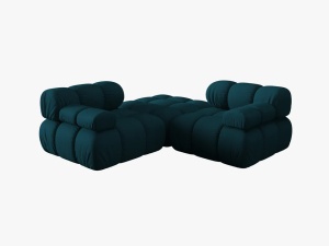 CANAPEA/COLTAR MODULAR BELLIS, 3 LOCURI, 188 CM, BLEUMARIN 87, TAPITERIE DIN CATIFEA 3D, DESIGN DEOSEBIT - Img 2