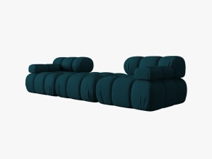 CANAPEA/COLTAR MODULAR BELLIS, 3 LOCURI, 188 CM, BLEUMARIN 87, TAPITERIE DIN CATIFEA 3D, DESIGN DEOSEBIT - Img 7