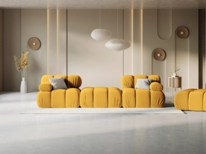 CANAPEA/COLTAR MODULAR BELLIS, 3 LOCURI, 188 CM, GALBEN 41, TAPITERIE DIN CATIFEA, DESIGN DEOSEBIT