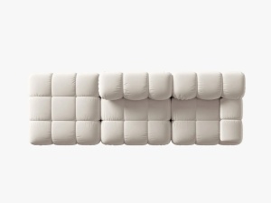 CANAPEA/COLTAR MODULAR BELLIS STANGA, 3 LOCURI, 282 CM, BEJ DESCHIS 21, TAPITERIE DIN CATIFEA, DESIGN DEOSEBIT - Img 3