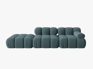 CANAPEA/COLTAR MODULAR BELLIS STANGA, 3 LOCURI, 282 CM, VERDE PETROL 87, TAPITERIE DIN CATIFEA, DESIGN DEOSEBIT