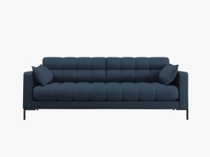 CANAPEA CU 3 LOCURI, MAMAIA ALBASTRU NEVE, CU TAPITERIE DIN TEXTIL FIN, MICADONI