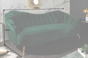CANAPEA DEOSEBITA 220CM, CATIFEA VERDE, DESIGN RETRO, ARTIM GROUP SELECTION - Img 7