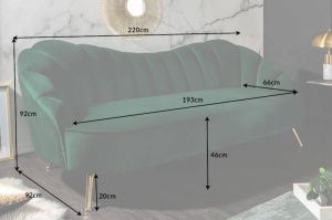 CANAPEA DEOSEBITA 220CM, CATIFEA VERDE, DESIGN RETRO, ARTIM GROUP SELECTION - Img 8