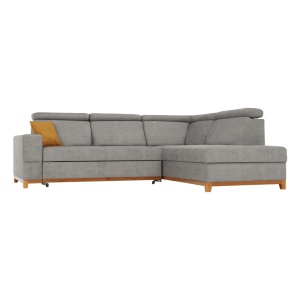 CANAPEA DRENA, MODEL DREAPTA, GRI DESCHIS, DIN TEXTIL SI LEMN, EXTENSIBIL, SPATIU DEPOZITARE, STIL MODERN, TK - Img 6