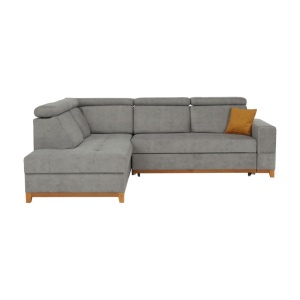 CANAPEA DRENA, MODEL STANGA, GRI DESCHIS, DIN TEXTIL SI LEMN, EXTENSIBIL, SPATIU DEPOZITARE, STIL MODERN, TK - Img 4