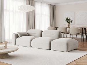 CANAPEA ELEGANTA 3 LOCURI, SYDNEY, BEIGE DESCHIS, DREAPTA, MATERIAL CATIFEA, ARTIM GROUP SELECTION