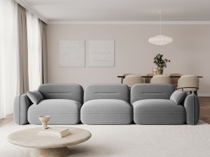 CANAPEA ELEGANTA 4 LOCURI, SYDNEY, GRI DESCHIS, MATERIAL CATIFEA, ARTIM GROUP SELECTION