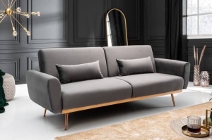 CANAPEA EXTENSIBILA 210CM, TAPITATA CU CATIFEA GRI, STIL MODERN, ARTIM GROUP SELECTION
