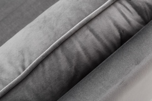 CANAPEA EXTENSIBILA, DIVANI II 215 CM, DIN CATIFEA GRI ARGINTIU, COD 40087 STIL MODERN - Img 3